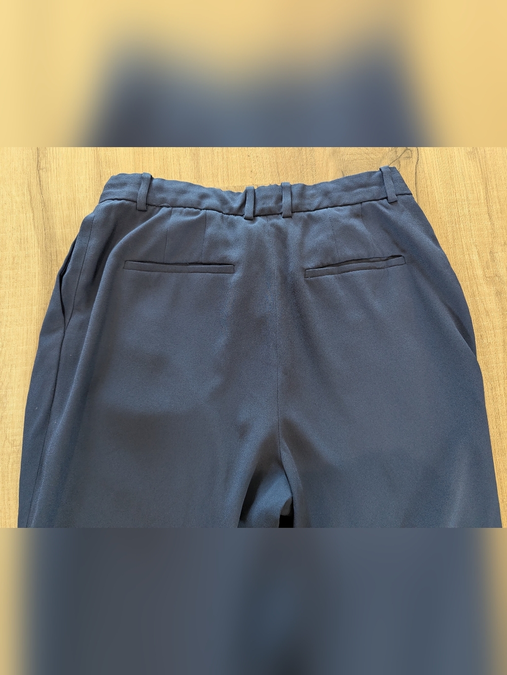 Babaton Navy Pleated High-Rise Straight Trousers - Picture 4 of 9